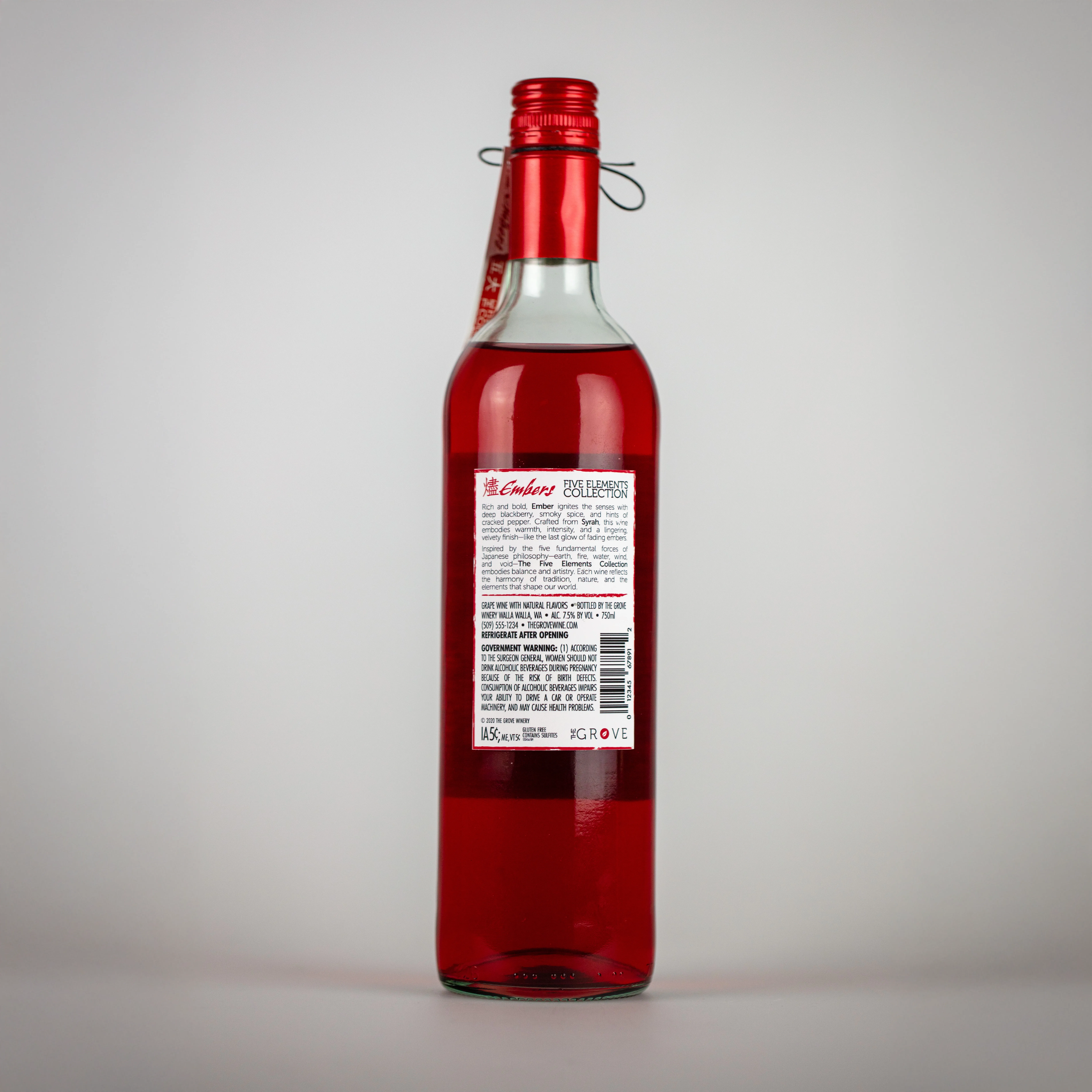 Embers Wine Back Label