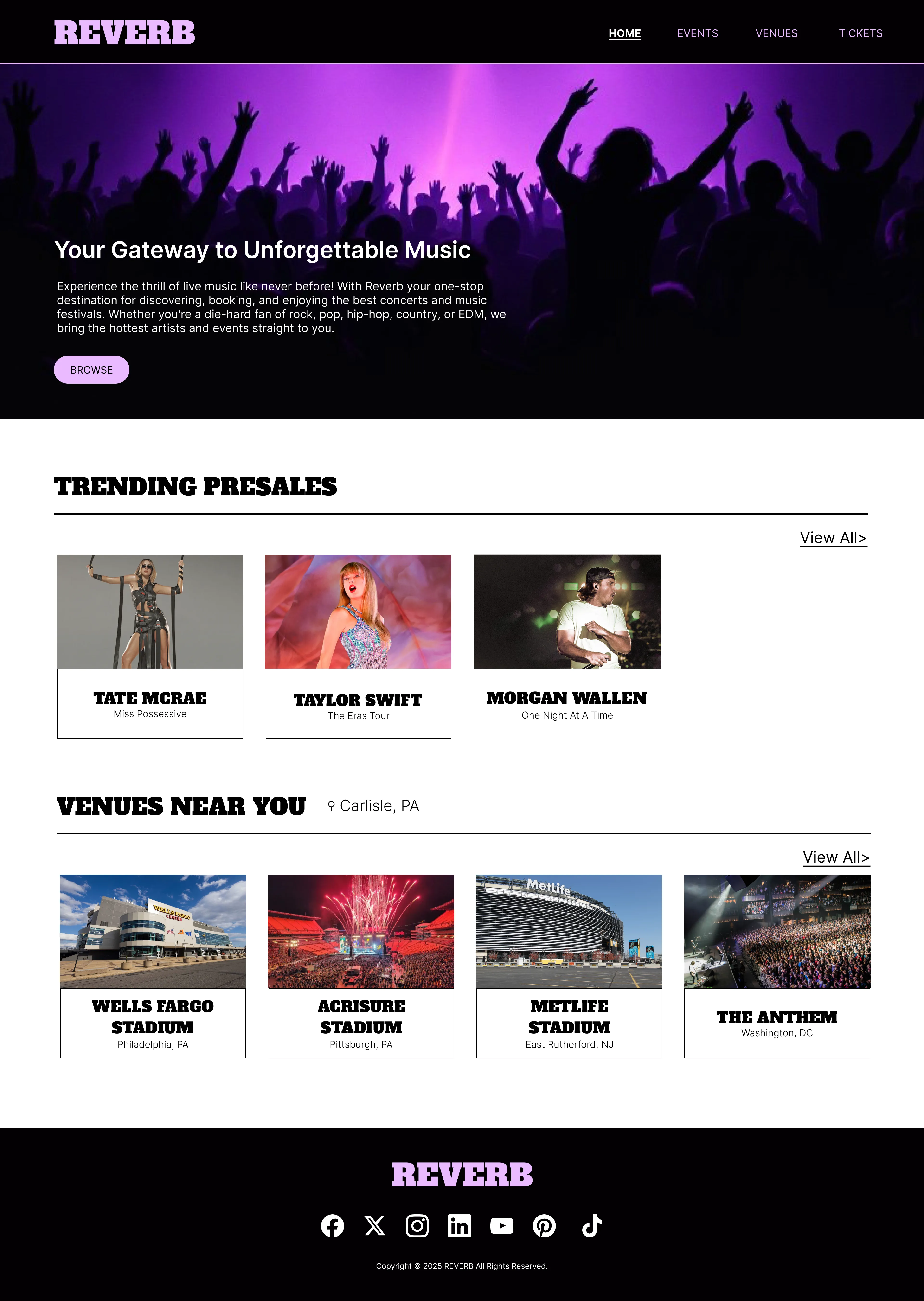 Reverb Landing Page